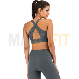 Soutien-gorge de sport sans couture à fort impact personnalisé pour femme 2026, haut de fitness push-up pour le yoga, grandes tailles - Product Image 4
