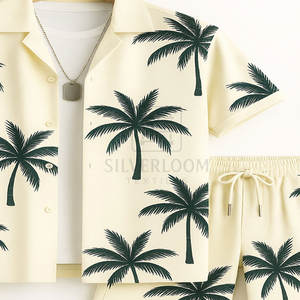 Wholesale <b>Summer</b> 100% Cotton <b>Men</b> Two Piece Set Loose Fit Short Sleeve Printed <b>Shirt</b> With Shorts | Breathable T-<b>Shirt</b> <b>For</b> <b>Men</b> - Product Image 6