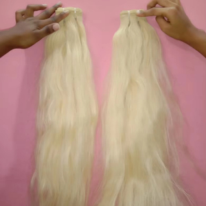 Extensiones de cabello humano en bruto, cabello rubio, peinado elegante con trama de extensiones de cabello humano de calidad superior a la venta al mejor precio - Product Image 1