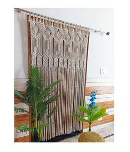 Intricate <b>Macrame</b> <b>Door</b> <b>Curtain</b> with Traditional Weaving Enhancing Entryways with Soft Texture for Diwali Festivities - Product Image 2