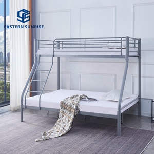 Lit <span class=keywords><strong>superposé</strong></span> en métal de couleur noire pour la chambre des enfants, lit gain de place pour <span class=keywords><strong>2</strong></span> personnes, lit <span class=keywords><strong>superposé</strong></span> en métal double sur grand lit - Product Image 2