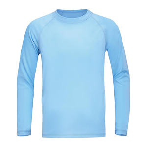 Camiseta Deportiva de Manga Larga para Niños, Color Azul Cielo, Transpirable, Antibacteriana, Ecológica, de Spandex/Poliéster, para Niños, BJJ - Product Image 1