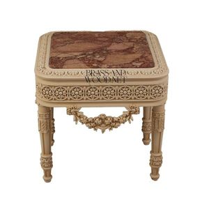 Ensemble de table basse en bois sculpté à la main de luxe - Product Image 3
