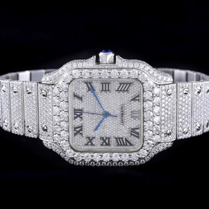 Calidad de exportación Relojes de cuarzo de lujo de moda VVS diamante natural tachonado totalmente helado para hombres a los mejores precios para precio de exportación - Product Image 2