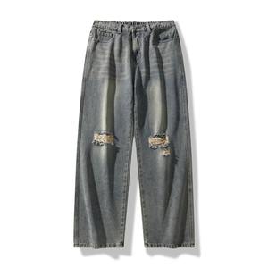 กางเกงยีนส์ผ้ายืดสำหรับผู้ชายออกแบบได้ตามต้องการเสื้อผ้าแนวสตรีทฮิปฮอปสไตล์วินเทจ3D - Product Image 6