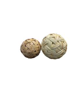 Boule en rotin vintage faite à la main pour jeu Seapak Takraw/boule ronde en osier 10cm pour la décoration de Noël emballé dans des sacs - Product Image 3