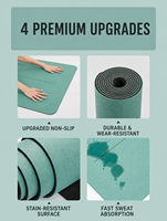 Tapis de yoga professionnel en caoutchouc naturel antidérapant pour usage sec et humide, 5 mm, haute densité, avec couche anti-déchirure