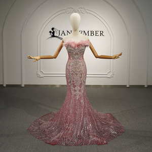 Jancember GT26071 Elegante Vestido <span class=keywords><strong>de</strong></span> Sirena Brillante con Corsé <span class=keywords><strong>de</strong></span> Malla <span class=keywords><strong>de</strong></span> Lujo 2 en 1 y Falda <span class=keywords><strong>de</strong></span> Tul Voluminoso con Volantes <span class=keywords><strong>para</strong></span> Fiesta - Product Image 2
