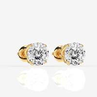 Pendientes de Diamante Moissanita con Corte Brillante Redondo, Engastados en Plata con Baño de Rodio, Certificados, Elegantes y Únicos, Joyería de Compromiso