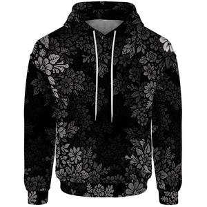 Sweat à capuche de haute qualité pour hommes avec logo brodé personnalisé coupe ample automne pull en coton Style Hip Hop hauts pour l'hiver - Product Image 1