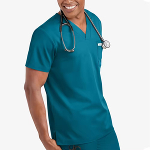 T-shirts à manches courtes et col en V de haute qualité pour femmes, vêtements de travail d'été, uniforme de travail pour infirmières, usage hospitalier, unisexe, médecins, patients - Product Image 2