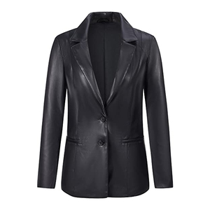 Chaqueta de piel sintética para mujer, chaqueta de talla grande, moda de otoño y primavera, informal, holgada, con botones, 2022, venta al por mayor - Product Image 6