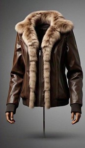 Chaqueta de Lona y Cuero Unisex con Capucha, Forro de Piel Sintética, Transpirable, Resistente al Viento, Forro de Algodón, Estilo Casual, Clásico y Vintage para Invierno - Product Image 2