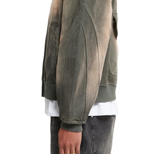 Sweats à capuche zippés pour hommes Sun Faded Logo personnalisé Poids lourd Motif imprimé Prix de gros Sweats à capuche de style unique sur la poche arrière - Product Image 4