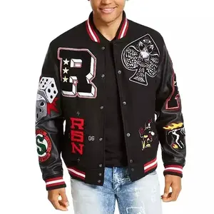 Venta caliente de los hombres personalizable de alta calidad Varsity Jacket Nueva llegada de invierno Streetwear con Logo Personalización Bomber Style - Product Image 6
