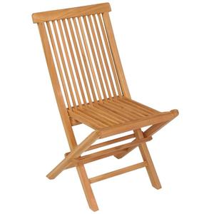 Modern Solid Teak Wood <b>Stackable</b> Folding Garden <b>Chair</b> Natural Color <b>Outdoor</b> Patio Dining - Product Image 1