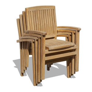 Solid Teak Wood <b>Garden</b> Stacking <b>Chair</b> High Quality Material for Outdoor Dining Natural Color - Product Image 6