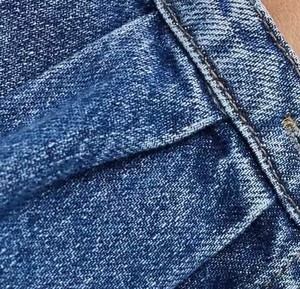 Women Denim Jacket Collarless <b>Balloon</b> Sleeve Indigo Wash Round Neck Midseason Layering Button Placket Wholesale Casual Chic - Product Image 5