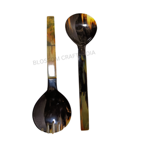 Service à salade en bois d'acacia moderne fait à la main, 2 pièces, cuillères et fourchettes de service en bois de manguier, utilisation en cuisine d'hôtel, pour cadeaux - Product Image 5