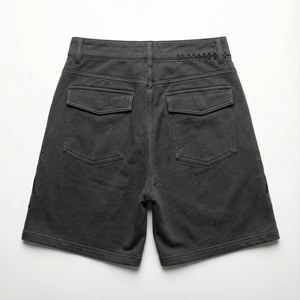 Shorts en molleton de coton pour hommes, poids lourd, écologiques, respirants, streetwear, coupe ample, couleur unie, pantalon de sport décontracté, vente en gros - Product Image 2