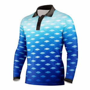 Camisa de Pesca Polo Personalizada para Hombre, Manga Larga, Diseño Sublimado de Peces Oceánicos, Camisa de Pesca de Alto Rendimiento - Product Image 5