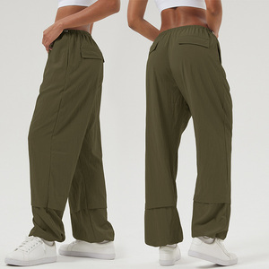 Pantalones deportivos de cintura alta para mujer, transpirables, de cintura media, informales, con bolsillos, para entrenamiento deportivo sostenible al aire libre - Product Image 2