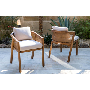 Midcentury restaurant <b>chairs</b> <b>chairs</b> from teak with <b>rattan</b> including <b>cushions</b> - Product Image 1