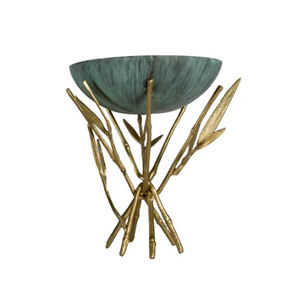 Quemador de incienso de lujo Bakhoor con quemador de incienso de Color personalizado al por mayor Forma grande Color dorado y azul Hogar - Product Image 1