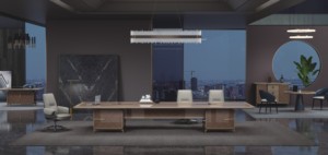 Foldable Extendable Conference <b>Table</b> Smart Cable Management Office Long Meeting Desk Luxury Solid Wood Chinese Elements Hotel Pr - Product Image 4