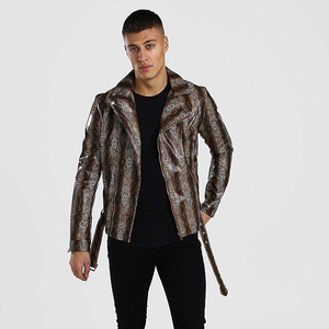 Beau look taille réglable fabriqué en usine veste en cuir pour hommes Standard imperméable coupe-vent support avant personnaliser emballage - Product Image 3