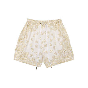 Pantalones cortos deportivos antiarrugas para hombre a la moda, pantalones cortos informales con logotipo personalizado, cintura elástica para correr, pantalones cortos laterales transpirables de secado rápido - Product Image 1