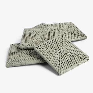Juego de posavasos de ratán creativo, Soporte redondo gris Salvia, yute tejido a mano, Lino ovalado, posavasos de mimbre, posavasos para mesa de comedor - Product Image 6