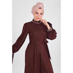 Combinaison décontractée marron avec design détaillé Mega Merchant 100% polyester Modèle 87780 - Product Image 2