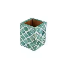 <b>Pen</b> Holder with Square Pattern High Quality Bone Inlay Design for Office - Product Image 6