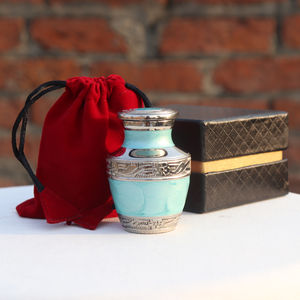 Urna de recuerdo artesanal de Metal de tamaño pequeño de alta calidad Nueva llegada Urna de cremación impresa personalizada para la fundición de cenizas de los seres queridos - Product Image 6