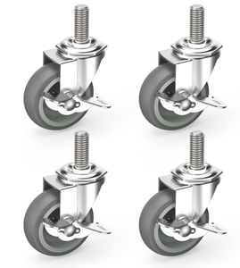 Huarui Silent less Non-Marking Grauer Kleber TPR Gummi Schwenkbare Gewindes tiel rollen Räder für Bürostuhl Spielzeug behälter - Product Image 1