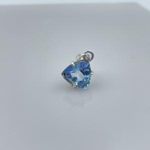 Colgante de Plata de Ley 925 de Topacio Azul, colgante de joyería de piedras preciosas facetadas, colgante de Topacio Azul Natural hecho a mano - Product Image 3