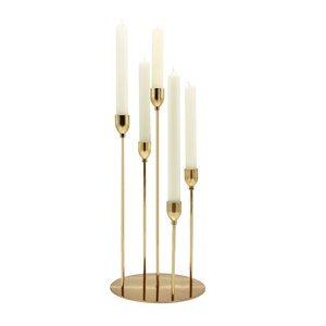 Bougeoir en métal plaqué or de décoration en gros pour taille personnalisée prix bon marché avec utilisation à la main - Product Image 6