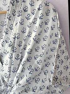 Luxe dames caftan Kimono Robe 100% coton respirant parole longueur Maxi Robe volants naturel pour les mariages Pub porter disponible - Product Image 4