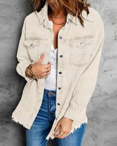 Chaquetas Vaqueras de Manga Larga para Mujer, Estilo Urbano, Diseño Liso, Precios Razonables para la Temporada de Otoño - Product Image 4