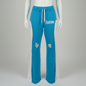 Custom Casual Lightweight Breathable Eco-Friendly Acid Wash Wide Leg Flared <b>Baggy</b> Drawstring Sweatpants for Men - Product Image 4