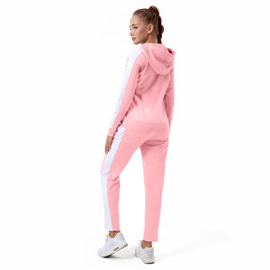 Chándal de gimnasio ligero y transpirable para mujer, conjunto de 2 piezas, chaqueta con cremallera y logotipo personalizado, pantalones, ropa de gimnasio de invierno, poliéster/algodón - Product Image 3