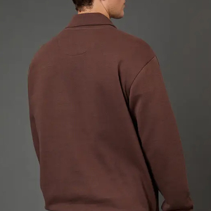 Sudadera para Hombre con Mangas Largas, Dobladillo Acanalado, Precio al por Mayor, Ropa Casual, Servicio OEM, Diseño de Fábrica con Cuello Camisero - Product Image 4