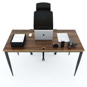 Escritorio Minimalista de Madera Contrachapada HBCN008 de 140x70cm con Revestimiento de Melamina y Patas Cone II, Escritorio de Oficina Duradero y de Lujo para Dormitorio - Product Image 1