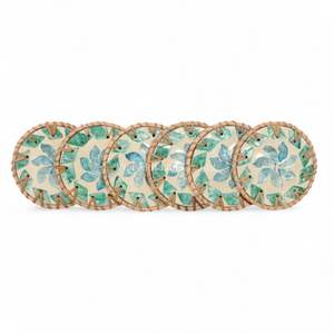 Handmade Mother of Pearl Coaster with Natural Rattan Rim for Dining <b>Table</b> Decor and Elegant Drink <b>Protection</b> from Vietnam - Product Image 2