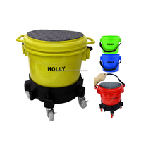 Seau de lavage de voiture roulant avec piège à saleté à roulettes pivotantes pour la maison Garage seau à rouleaux Dolly pour le lavage de voiture détaillant seau propre