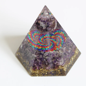 Pirámide de orgonita a granel de gran oferta de la mejor calidad, pirámide de orgonita de piedra de amatista Natural, regalo de orgonita de esfera de cristal de Chakra - Product Image 1