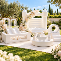 Ensemble de jeux souple pour tout-petits avec piscine à balles blanches, équipement de terrain de jeu intérieur/extérieur pour enfants, idéal pour les fêtes d'anniversaire et la location événementielle
