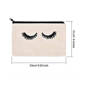 2024 nouvelle mode écologique Logo personnalisé toile sacs à cosmétiques petits pochettes de maquillage en coton concepteur fermeture éclair PU trousse de maquillage maille - Product Image 3