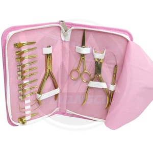 Kit de herramientas de extensión de cabello de fabricación con accesorios personalizados en color dorado con etiquetado de logotipo personalizado - Product Image 4